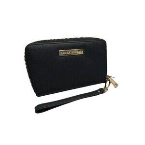 Laura Ashley Voyager Travel Clutch Purse Wallet Passport Black